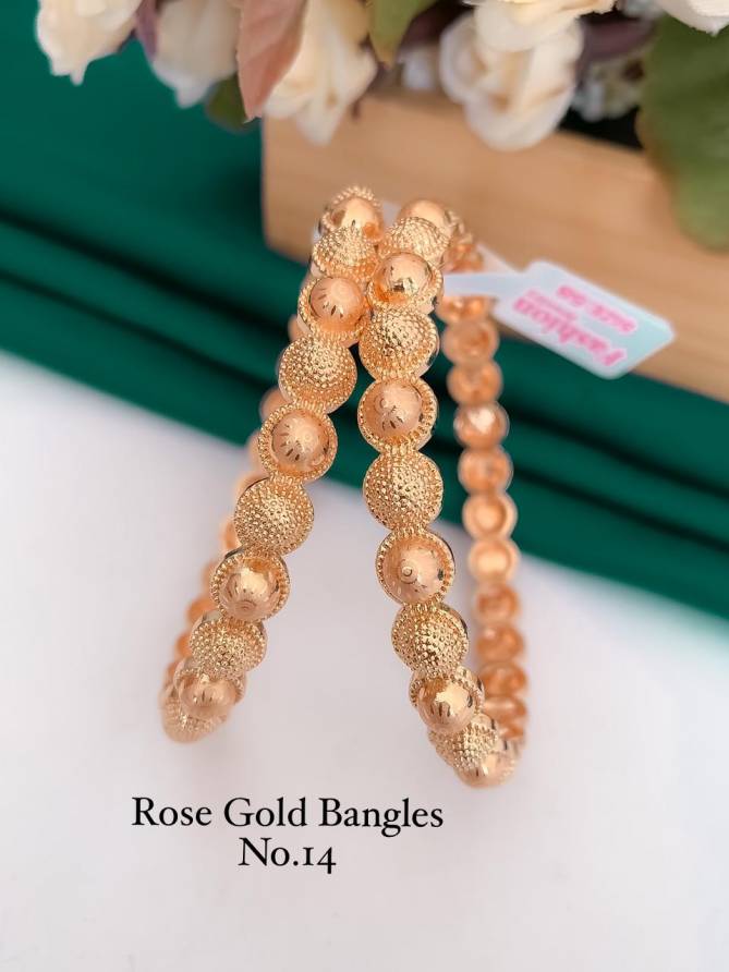 Rose Gold Fancy Designer Bangles 3 Wholesale Market In Surat
